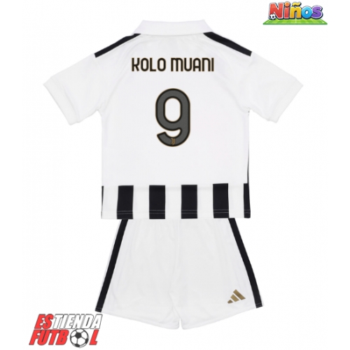 Juventus Randal Kolo Muani #9 Primera Equipación Niños 2026-27 Manga Corta (+ Pantalones cortos)